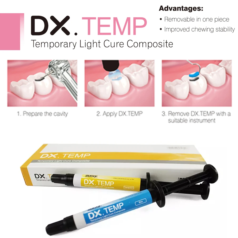 

Dental Provisional Resin Light Curing Temporary Filling Material Tooth Cavities Temp Filler LC Composite Restoration Dentistry
