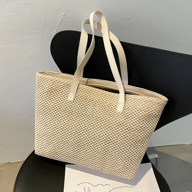 Wicker Woven Beach Shopper - Large Capacity Summer Tote 20 S2a94ace4540c4275befdce342e630242G