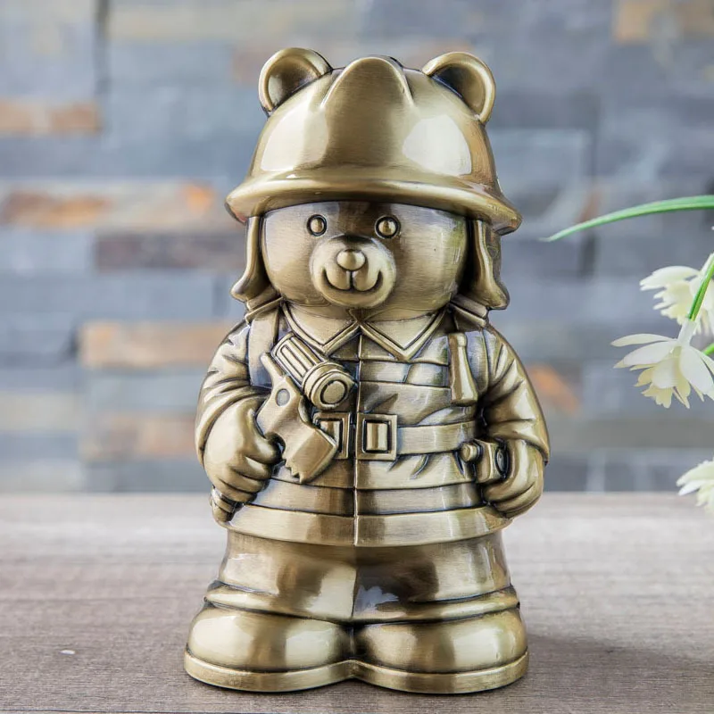 Creative Fireman Metal Money Box Bronze Piggy Bank Coin Holder For Kids' Money Saving PB023
Creative Fireman Metal Money Box Bronze Piggy Bank Coin Holder For Kids' Money Saving PB023