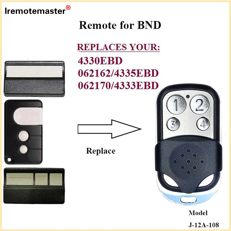 

For BND 4330E 4335E Rolling Code Garage Door Remote Control 100% Compatible 433.92MHz Gate Openers Replacement