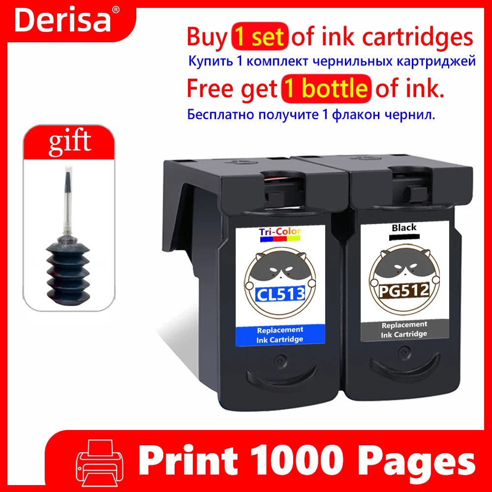 

PG512 CL513 Ink Cartridge Compatible for Canon Pixma iP2700 iP2702 MP240 250 260 270 330 480 490 499 MX320 330 340 350 410 420