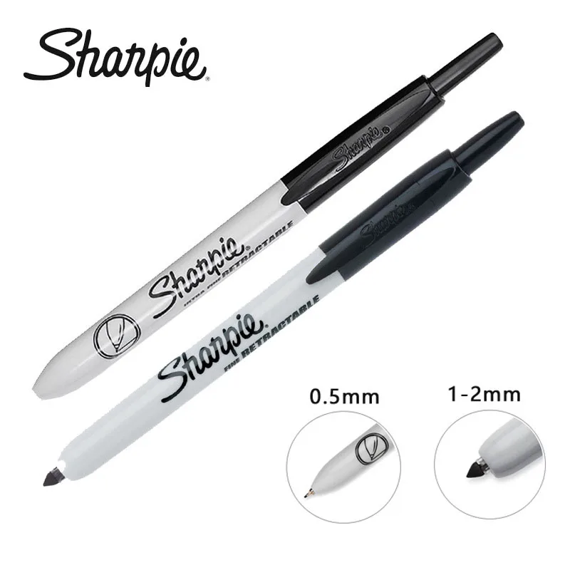 

New Sharpie Retractable Push Marker Pen 0.5mm An 1-2mm Art Dust-free Supplies Doodling Manga Drawing Writing Stationery
