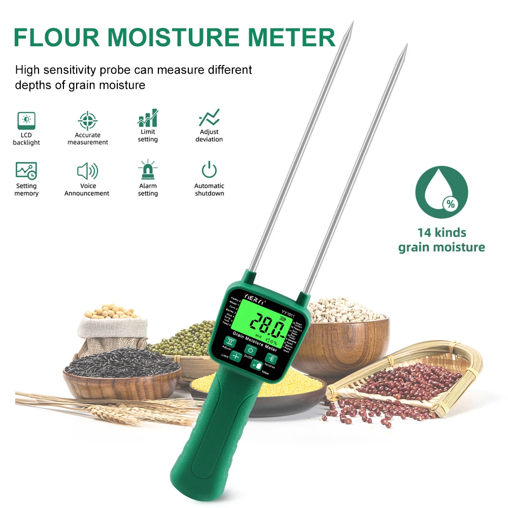 1PCS Digital Moisture Meter Cereal Moisture Meter Smart Sensor For Use In Corn Wheat Rice Grains Wheat Flour Monkfish Seed
1PCS Digital Moisture Meter Cereal Moisture Meter Smart Sensor For Use In Corn Wheat Rice Grains Wheat Flour Monkfish Seed