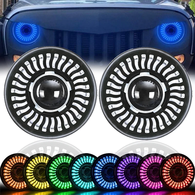 7-дюймовые светодиодные фары RGB с Bluetooth-контроллером, дальний и ближний свет, круглсветодиодный светодиодные гало DRL для Jeep Wrangler JK TJ LJ 1997-2018
7-дюймовые светодиодные фары RGB с Bluetooth-контроллером, дальний и ближний свет, круглсветодиодный светодиодные гало DRL для Jeep Wrangler JK TJ LJ 1997-2018