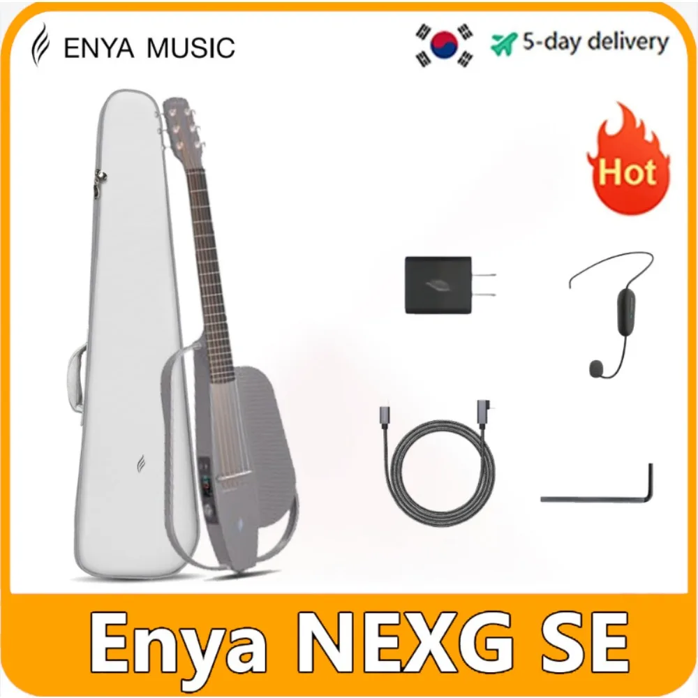 

Enya Acoustic Electric Carbon Fiber Travel Guitar NEXG SE Smart Guitarra for Adults with 30W Wireless Speaker, Thickened Gig Bag