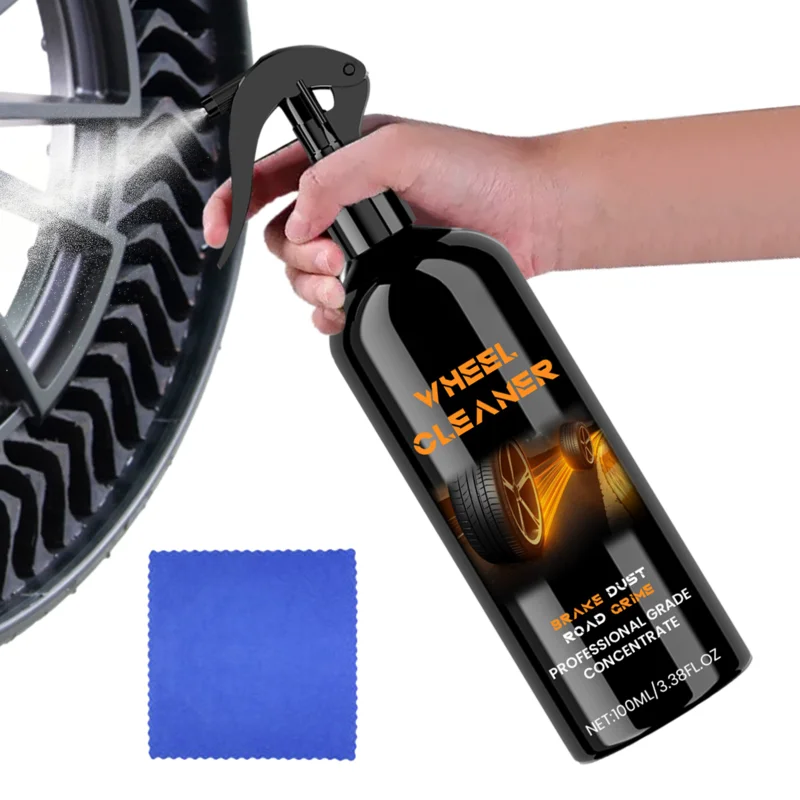 

Car Wheel Cleaner 100ml Professional Car Rim Cleaner No Scrub Wheel Cleaner Long-Lasting Agent Car Detailing Solution Iron