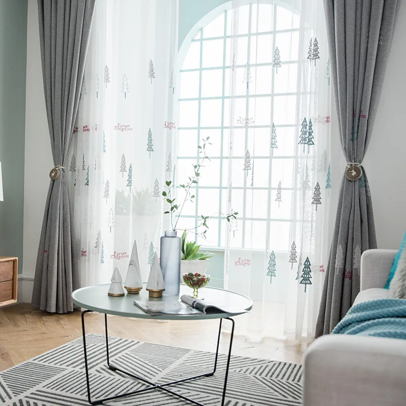 Nordic style simple modern Christmas tree cotton linen embroidered curtains bedroom living room balcony shading cloth
Nordic style simple modern Christmas tree cotton linen embroidered curtains bedroom living room balcony shading cloth
