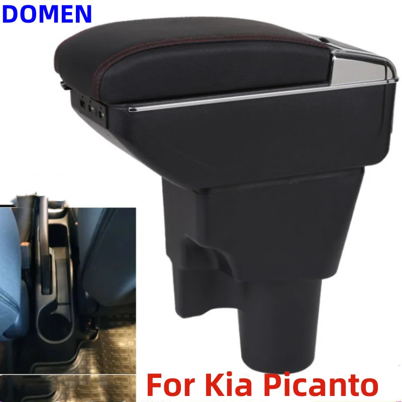 

For Kia Picanto Armrest Box For Kia Picanto 3X-Line Car Armrest interior details Retrofit parts Car Accessories Storage box USB