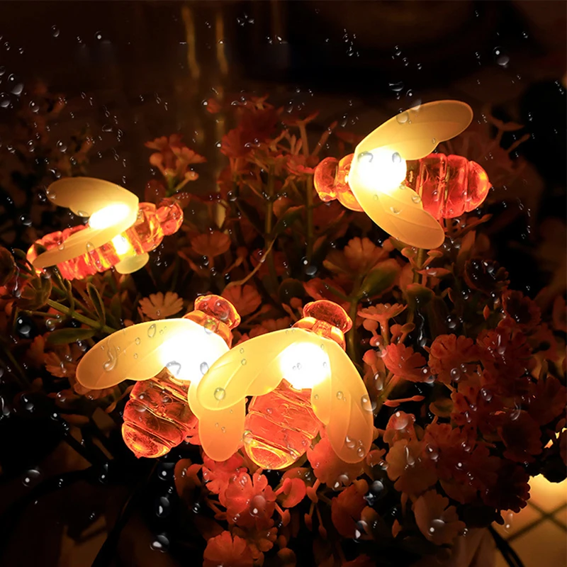 

Waterproof Outdoor Garden Honey Bee LED String Lights Fairy Light Battery Operated Garland Lights