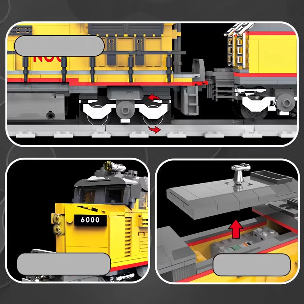 80019 Ideas RC Diesel Locomotive AC6000CW Train Railway Power 1062pcs Bricks Technical Model Building Blocks Toys Birthday Gifts 80019 Ideas RC Diesel Locomotive AC6000CW Train Railway Power 1062pcs Bricks Technical Model Building Blocks Toys Birthday Gifts