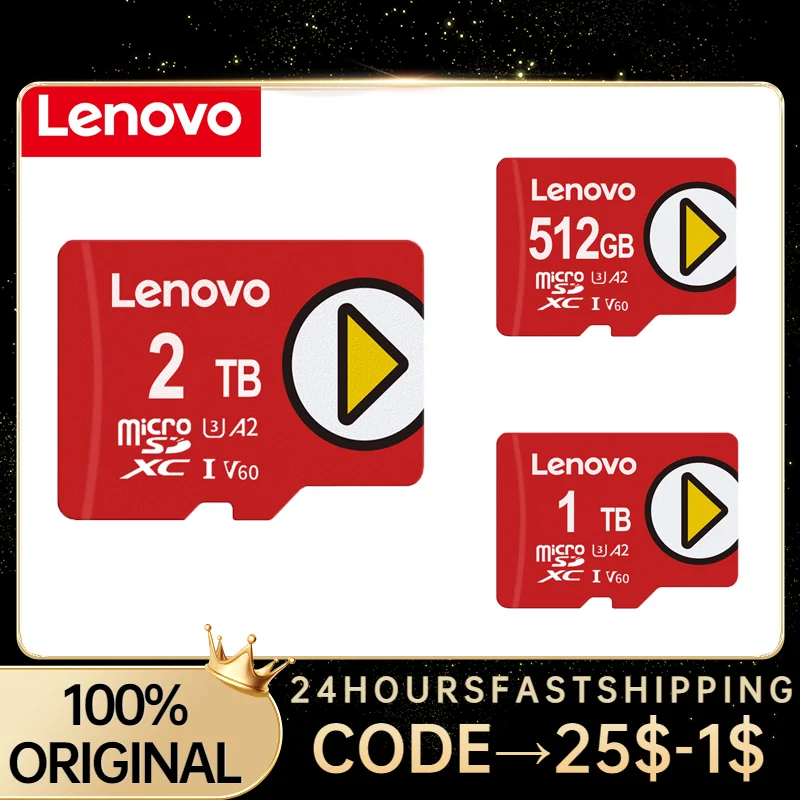 

Lenovo Memory Card 1TB Class 10 High Speed 2TB Memory Flash Card 32GB Tf Card 64GB 256GB SD Memory Card 128GB For Dash Cam