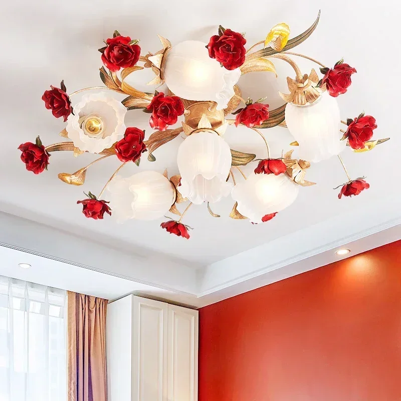 American Rustic Rural Rose Flower Pendant Chandelier Hanging Lighting For Girls Wedding Living Room Bedroom Led Hanging Lamp
American Rustic Rural Rose Flower Pendant Chandelier Hanging Lighting For Girls Wedding Living Room Bedroom Led Hanging Lamp