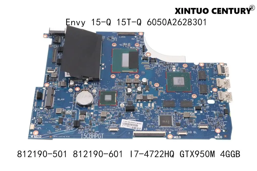 812190-501 812190-601 For HP Envy 15-Q 15T-Q Motherboard 6050A2628301-MB W/ I7-4722HQ GTX950M DDR3 100% tested working
812190-501 812190-601 For HP Envy 15-Q 15T-Q Motherboard 6050A2628301-MB W/ I7-4722HQ GTX950M DDR3 100% tested working