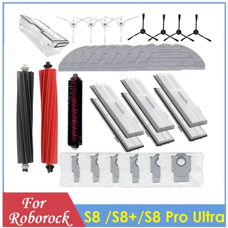 For Roborock S8 / S8 Plus/S8 Pro Ultra Robot Main Side Brush Hepa Filter Mop Cloth Dust Bag Accessory
For Roborock S8 / S8 Plus/S8 Pro Ultra Robot Main Side Brush Hepa Filter Mop Cloth Dust Bag Accessory