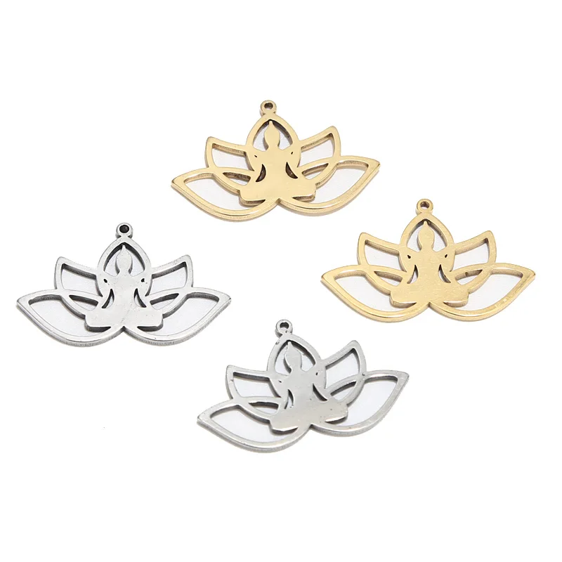 10pcs Stainless Steel 19*31mm Charm Lotus Flower Pendants Accessories For DIY Jewelry Necklaces Bracelets Making Findings
10pcs Stainless Steel 19*31mm Charm Lotus Flower Pendants Accessories For DIY Jewelry Necklaces Bracelets Making Findings