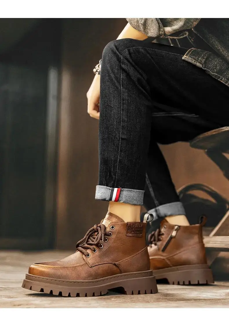 New Men's Autumn Winter Leather High Top Work Boots Thick Bottom Non Slip High Quality Lace Up Free Shipping Motorcycle Boots
New Men's Autumn Winter Leather High Top Work Boots Thick Bottom Non Slip High Quality Lace Up Free Shipping Motorcycle Boots