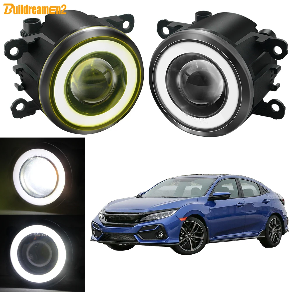 

2 Pieces Car LED COB Fog Light with Angel Eye DRL 30W H11 Fog Daytime Running Lamp For Honda Civic 2016-2021 (Including Type R)