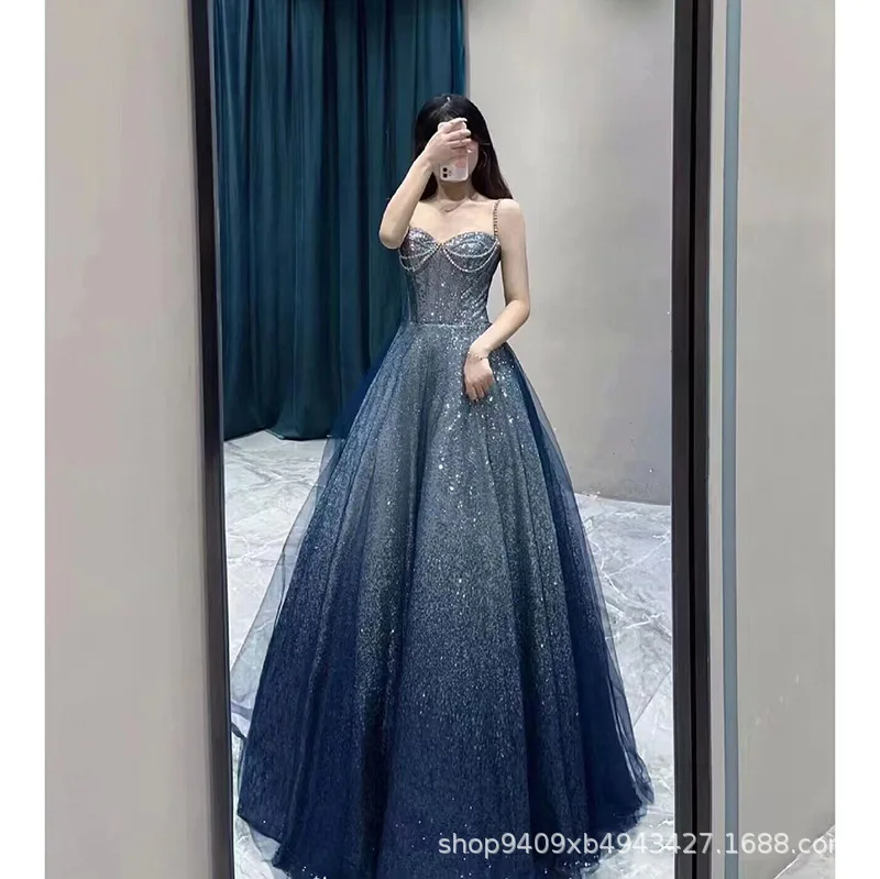 Navy Blue Sequin Celebrity Dresses Sleeveless Spaghetti Strap Princess Style Women Formal Cocktail Glitter Party Prom Gowns 2024
Navy Blue Sequin Celebrity Dresses Sleeveless Spaghetti Strap Princess Style Women Formal Cocktail Glitter Party Prom Gowns 2024