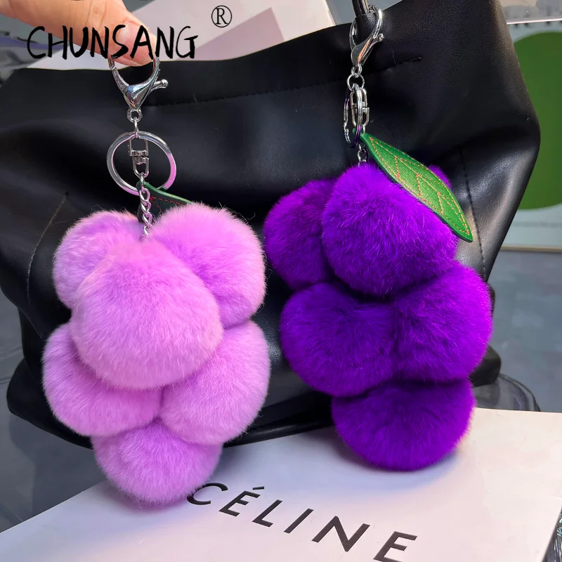 Grape Color New In Rabbit Real Fur Handmade Cute Key Chain Bag Accessory Car Keychain Keyrings Gifts for Women Girl Accessories
Grape Color New In Rabbit Real Fur Handmade Cute Key Chain Bag Accessory Car Keychain Keyrings Gifts for Women Girl Accessories