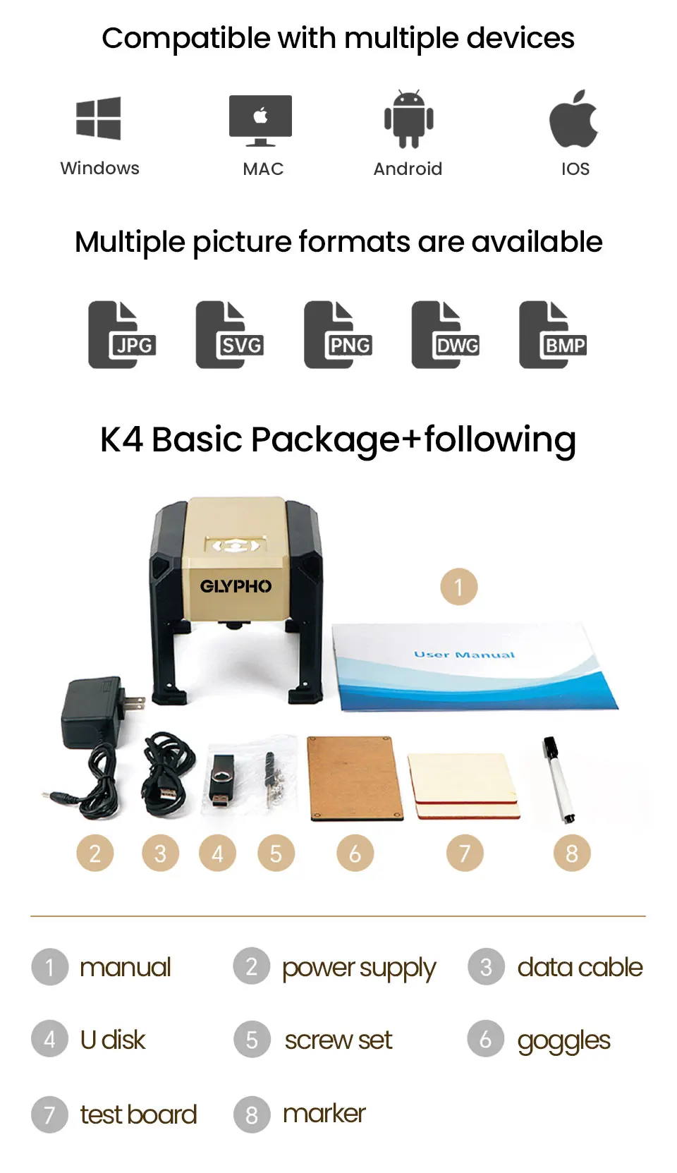 Laser Engraver Machine CNC Highly Accurate Portable 80mmx80mm Engraving Cutting for Dog Tag Paper Leather Wood Work DIY 9 Mallzona S2aa839bc697e4bcda53773f09a98d123z Laser Engraver Machine CNC Highly Accurate Portable 80mmx80mm Engraving Cutting for Dog Tag Paper Leather Wood Work DIY Mallzona