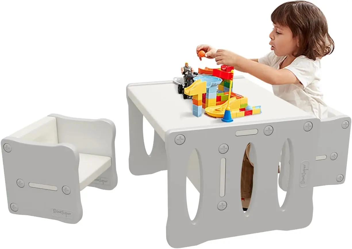 

Kid's Table and 2 Chairs Set Plastic Activity Table for Toddlers Children Desk Ideal for Arts & Crafts Snack Time Home