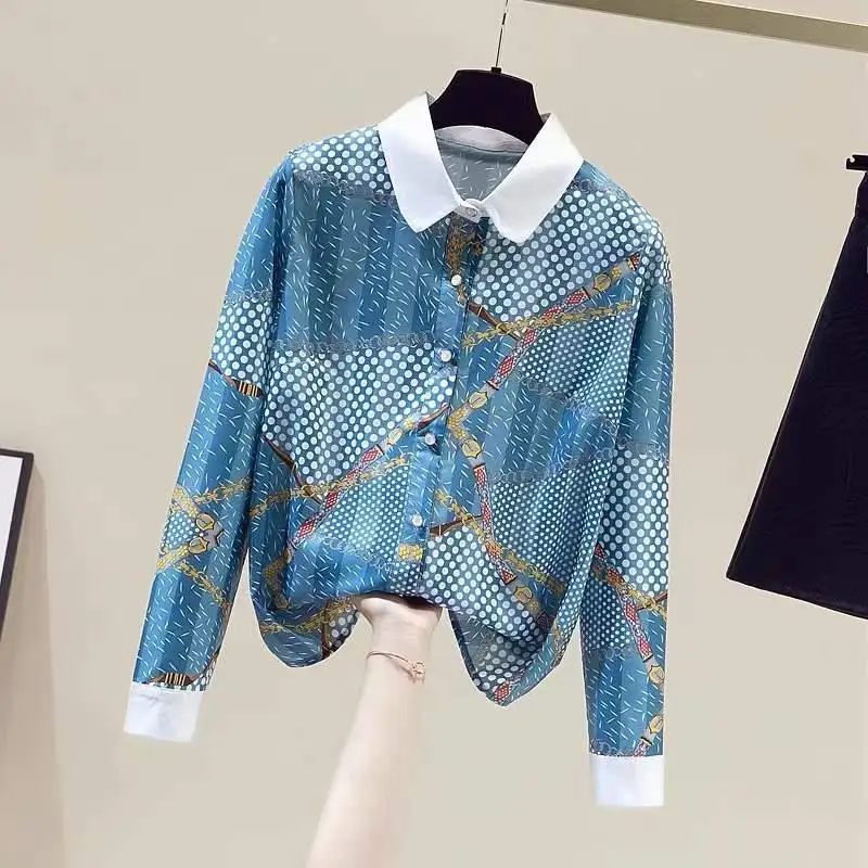 Blusa Mujer Moda 2023 Long Sleeve Shirt Women Spring New Doll Collar Loose Fashion Color Contrast Casual Shirt Camisas De Mujer
Blusa Mujer Moda 2023 Long Sleeve Shirt Women Spring New Doll Collar Loose Fashion Color Contrast Casual Shirt Camisas De Mujer