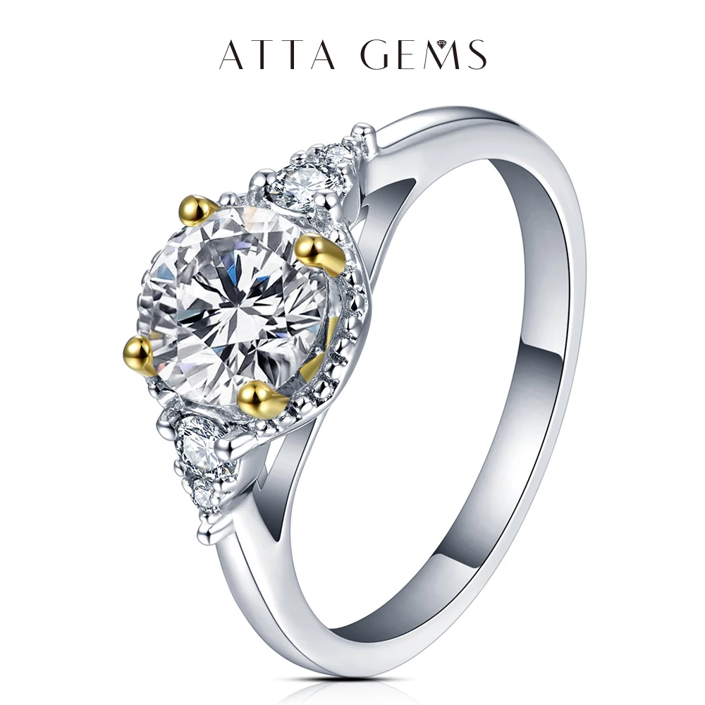 ATTAGEMS 18K Yellow Gold Plated 925 Sterling Silver 1.0ct Round Engagement Ring Diamond Moissanite Ring For Women Fine Jewelry
ATTAGEMS 18K Yellow Gold Plated 925 Sterling Silver 1.0ct Round Engagement Ring Diamond Moissanite Ring For Women Fine Jewelry
