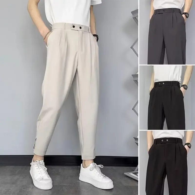 New Summer British Style Men 9-point Pants Korean Fashion Slim Business Casual Elegant Suit Pants Y2k Streetwear Men Clothing
New Summer British Style Men 9-point Pants Korean Fashion Slim Business Casual Elegant Suit Pants Y2k Streetwear Men Clothing