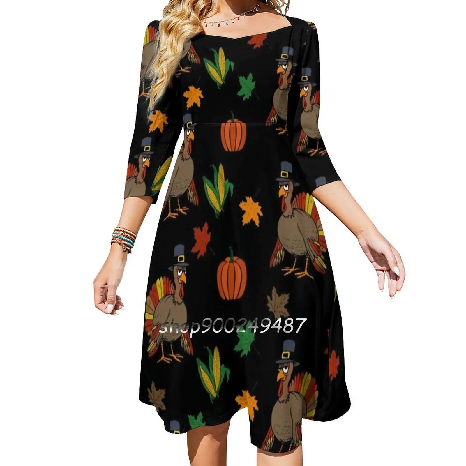 Thanksgiving Turkey Pattern Sweet Elegant Dress Women Korean Kawaii Square Collar Dress Pattern Cartoon Thanksgiving Turkey
Thanksgiving Turkey Pattern Sweet Elegant Dress Women Korean Kawaii Square Collar Dress Pattern Cartoon Thanksgiving Turkey