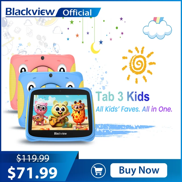 Blackview-Tablette Tab 3 pour enfants, écran HD 7, 2 Go de RAM, 32 Go de ROM, Dean, Android 13, façade PC, Core, WiFi, étude, éducation 1