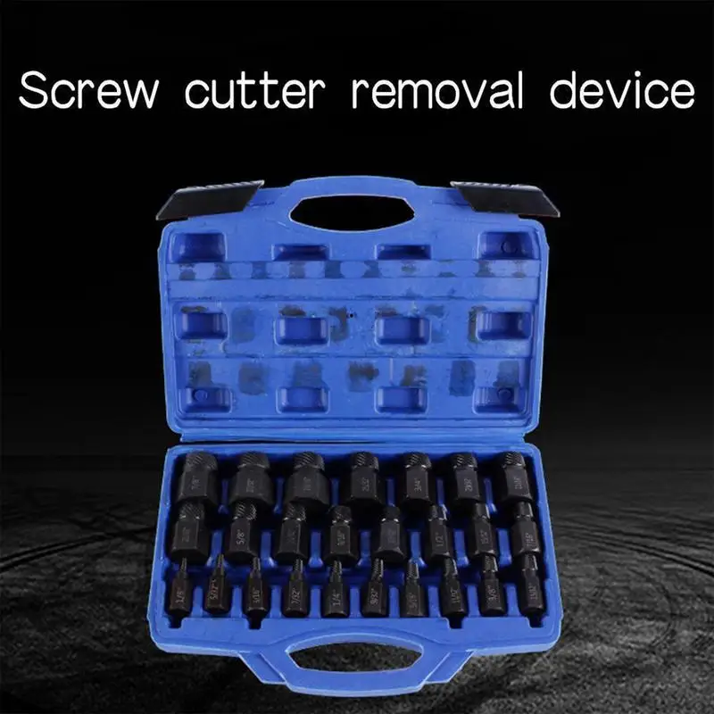

Screw Extractor Set 25-piece set of inch broken head screw extractor destruction tool sleeve manual combination set auto tools