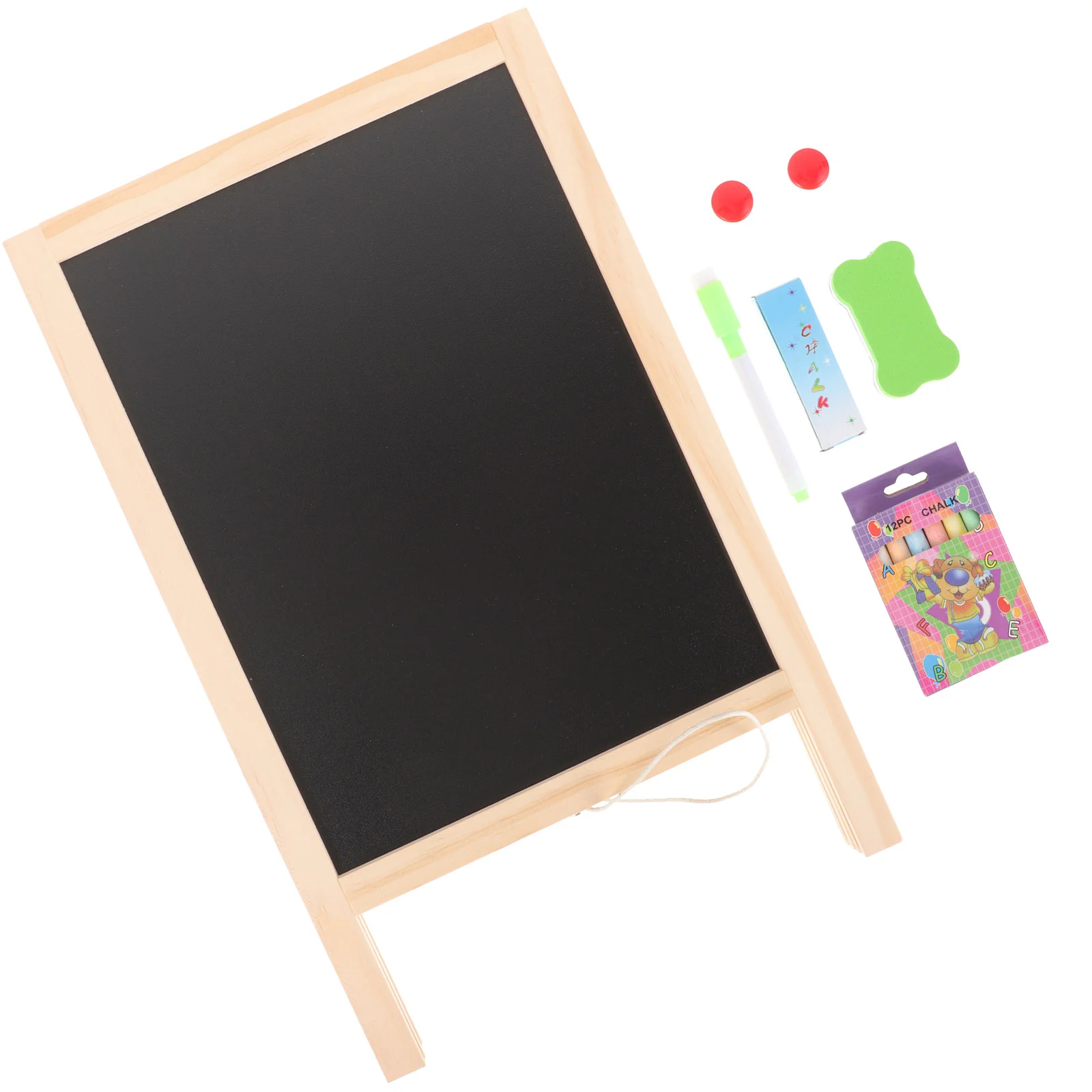 

Toyvian Chalkboard Decor Standing Art Easel Double-Sided Wooden Blackboard Drawing Magnetic Whiteboard Dry Erase Board