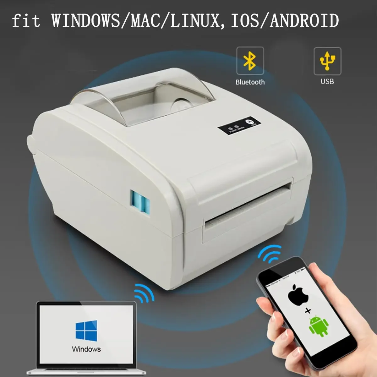 

4x6 Inch Shipping Thermal Stickers Desktop Printer USB Bluetooth Compatible DHL Waybill Express Barcode Labels Thermal Printer