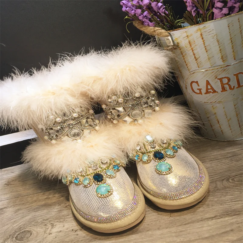 Fox hair boots Rhine-diamond classic hand-made fur one-piece boots winter plus fleece warm boots women's 35-41
Fox hair boots Rhine-diamond classic hand-made fur one-piece boots winter plus fleece warm boots women's 35-41