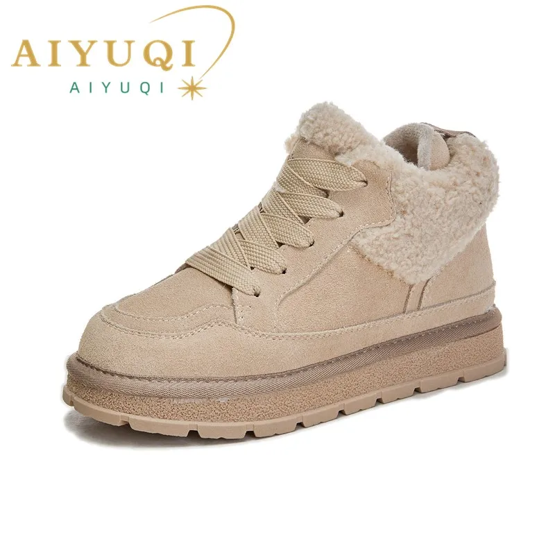 AIYUQI Snow Boots Female Genuine Leather Winter 2024 New Fluff Flat Women Winter Shoes Boots Casual Lace-up Warm Women's Booties
AIYUQI Snow Boots Female Genuine Leather Winter 2024 New Fluff Flat Women Winter Shoes Boots Casual Lace-up Warm Women's Booties