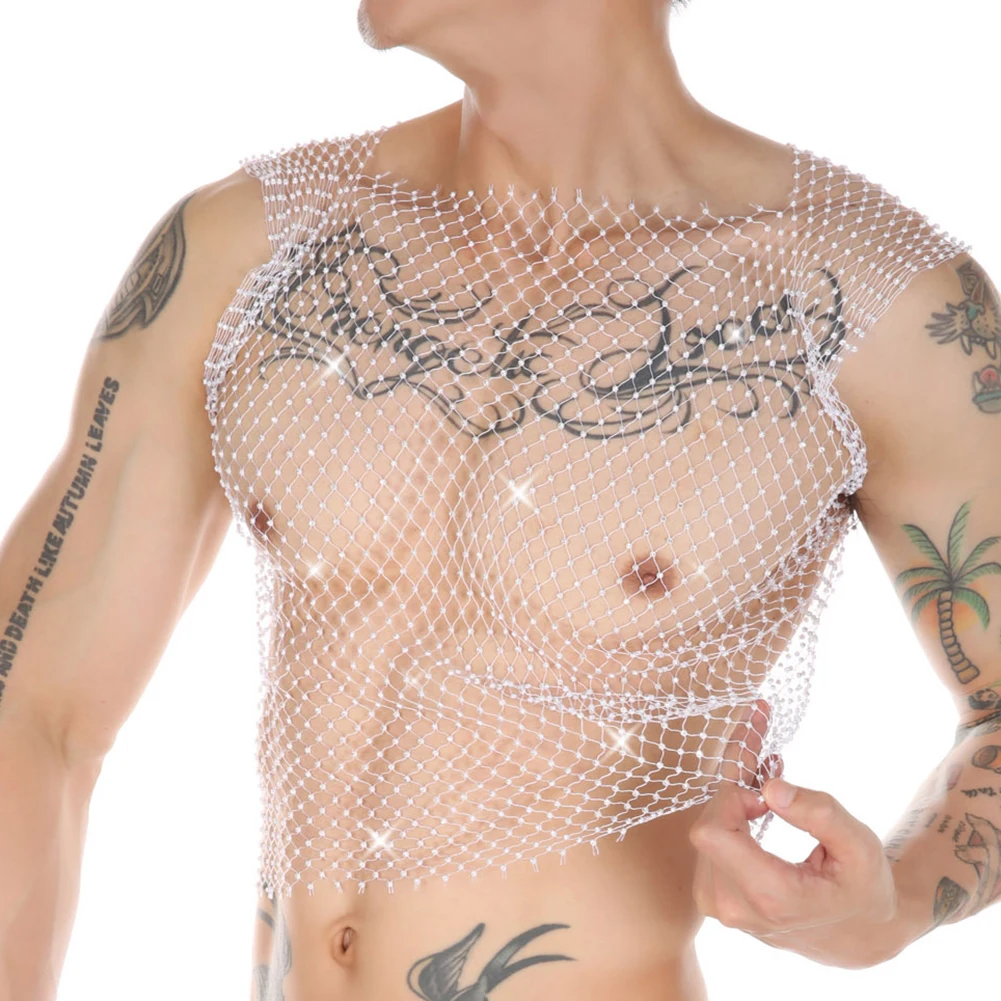 Mens Hot Sexy Net Stretch Bodysuit Nylon Square Collar Sheer Sleeveless Vest Hollow Out Breathable Lingerie Erotic Nightwear
Mens Hot Sexy Net Stretch Bodysuit Nylon Square Collar Sheer Sleeveless Vest Hollow Out Breathable Lingerie Erotic Nightwear