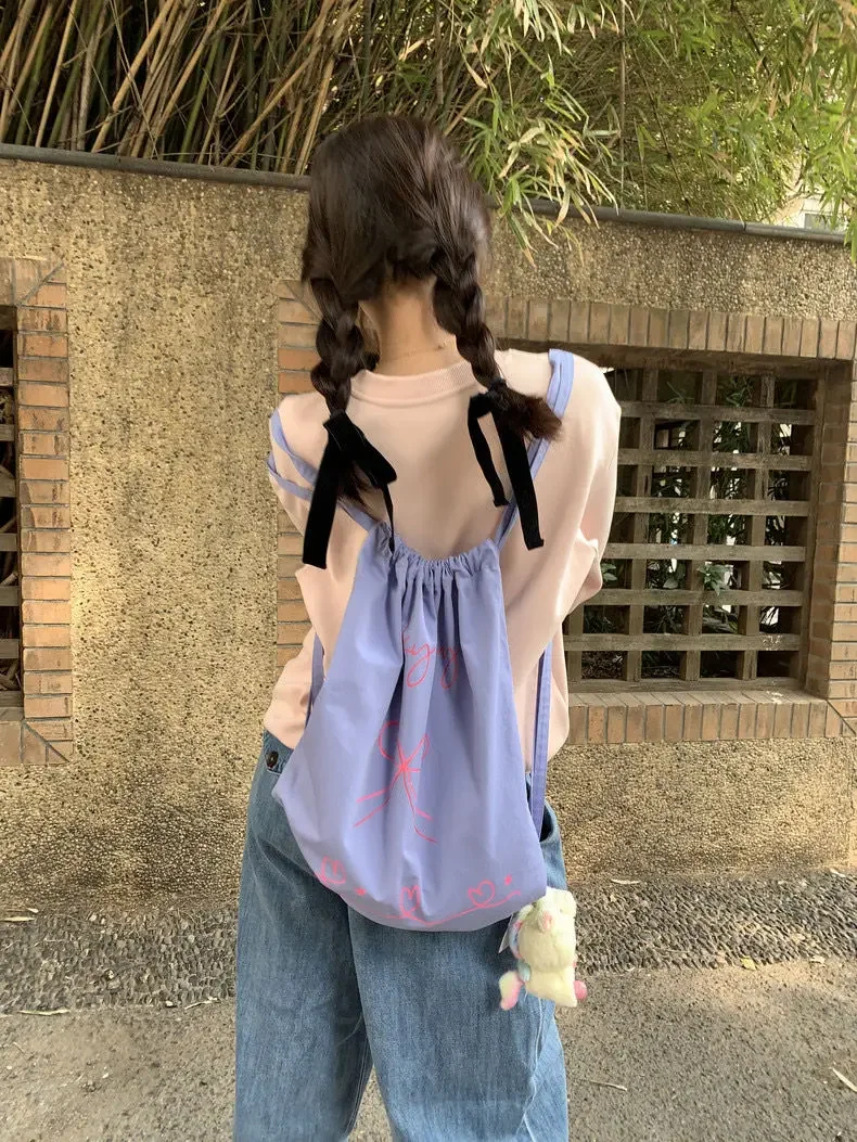 Японские Женские Рюкзаки Harajuku ручной работы с граффити холщовая многоразовая сумка для покупок с кулиской Корейская вместительная сумка с принтом
Японские Женские Рюкзаки Harajuku ручной работы с граффити холщовая многоразовая сумка для покупок с кулиской Корейская вместительная сумка с принтом