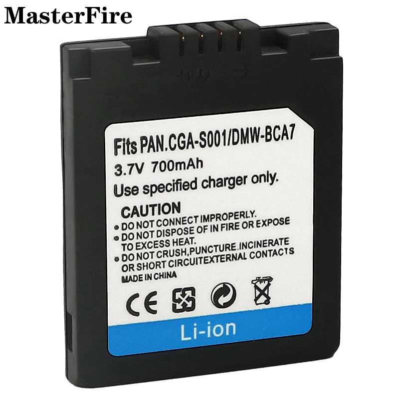 

Wholesale CGA-S001 S001E DMW-BCA7 3.7V 700mah Replacement Battery for Panasonic Lumix DMC-FX1EG, DMC-F1PP, DMC-F1S, DMC-FX5 Cell