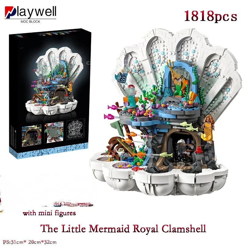 

Princess Mermaid Royal Clamshell Underwater Palace Dream Castle Building Blocks Children's Toy Girls Birthday Gift 43225