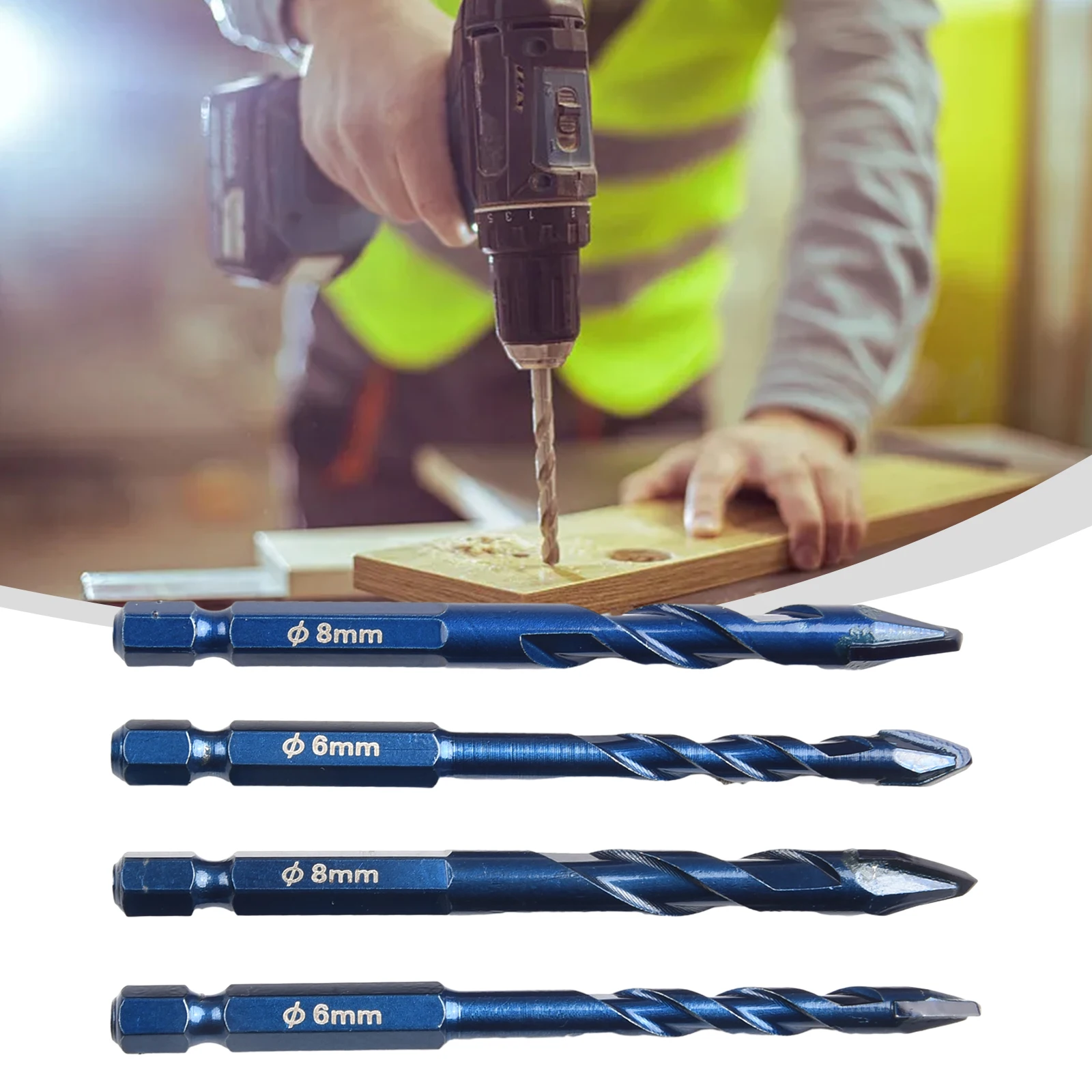 4pcs/set 6mm 8mm Carbide Drill Bits For Glass Ceramic Concrete Brick Wood Metal Tiles Hole Opener Drilling Tool
4pcs/set 6mm 8mm Carbide Drill Bits For Glass Ceramic Concrete Brick Wood Metal Tiles Hole Opener Drilling Tool