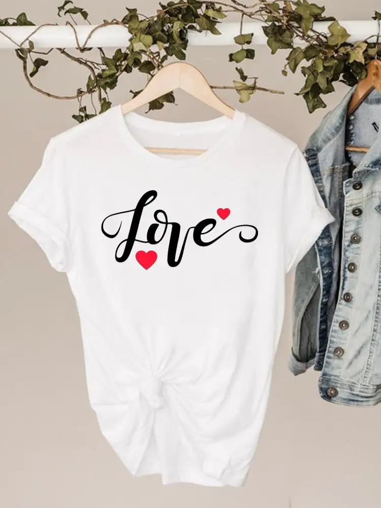 

Женская футболка в стиле 90-х с надписью Love, модная футболка с коротким рукавом и принтом, летний топ, базовые футболки с графическим рисунком