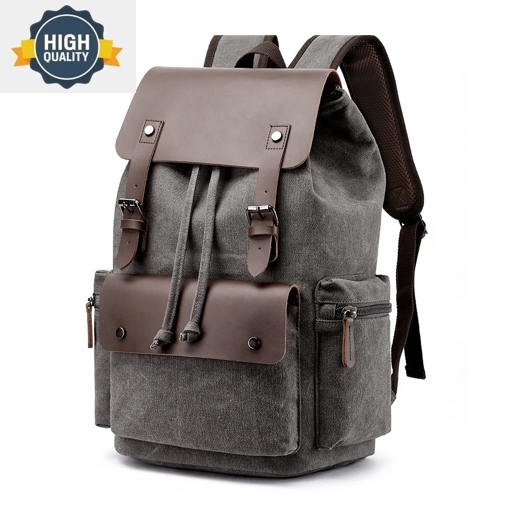 

vintage Retro Canvas Men's Backpack Large Capacity 20-35L Anti-Theft Bag Wear-Resistant Back for School Teenagers Dropshipping