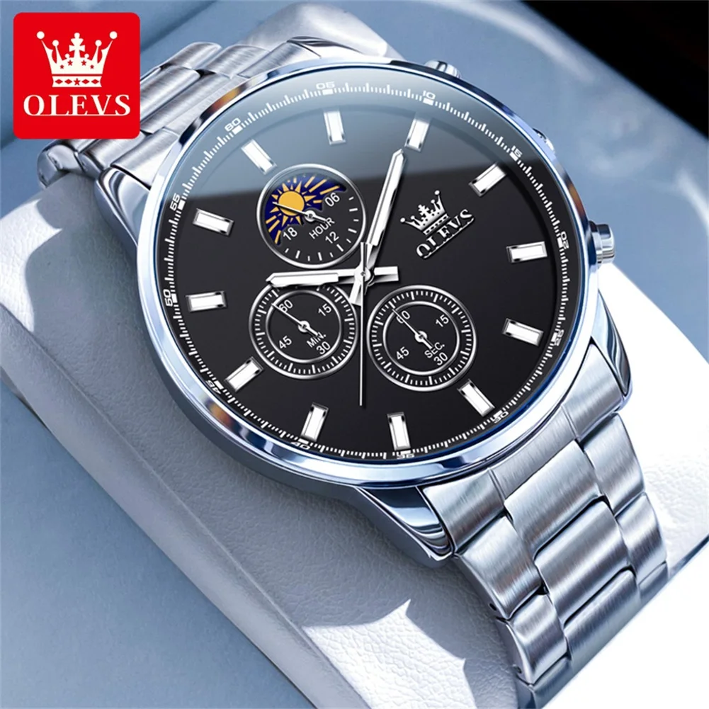 TAXAU Business Watch For Men Quartz Stainless Steel Watches Lunar Phase Trend Fashion Waterproof Multifunction Men‘s Wristwatch
TAXAU Business Watch For Men Quartz Stainless Steel Watches Lunar Phase Trend Fashion Waterproof Multifunction Men‘s Wristwatch
