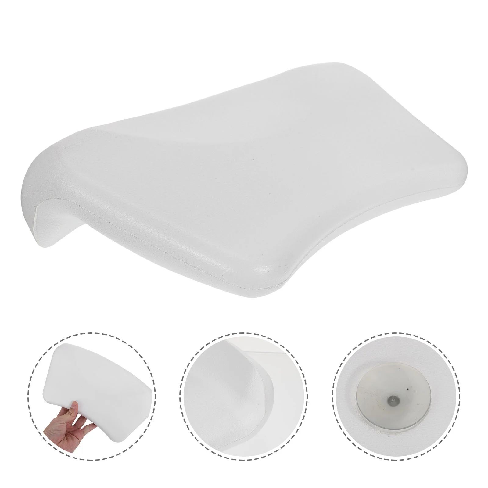 

1pc Waterproof PU Bathtub Pillow for Home Useful Bathroom Accessory (White)