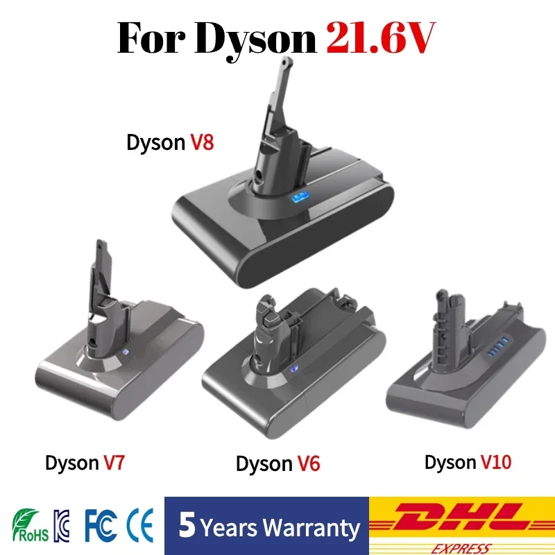 Запасной литиевый аккумулятор для пылесоса Dyson V6 V7 V8 Series DC62 SV11 sv10 21,6 в 8000 мАч
Запасной литиевый аккумулятор для пылесоса Dyson V6 V7 V8 Series DC62 SV11 sv10 21,6 в 8000 мАч