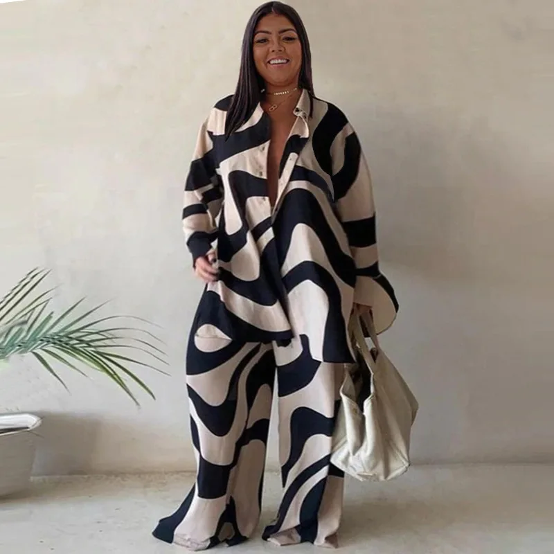 2 Two Piece Set Women Set Stripe Print Long Sleeve Blouse Tops And Pant Suits Sheath Matching Fashion Outfit Spring Autumn
2 Two Piece Set Women Set Stripe Print Long Sleeve Blouse Tops And Pant Suits Sheath Matching Fashion Outfit Spring Autumn