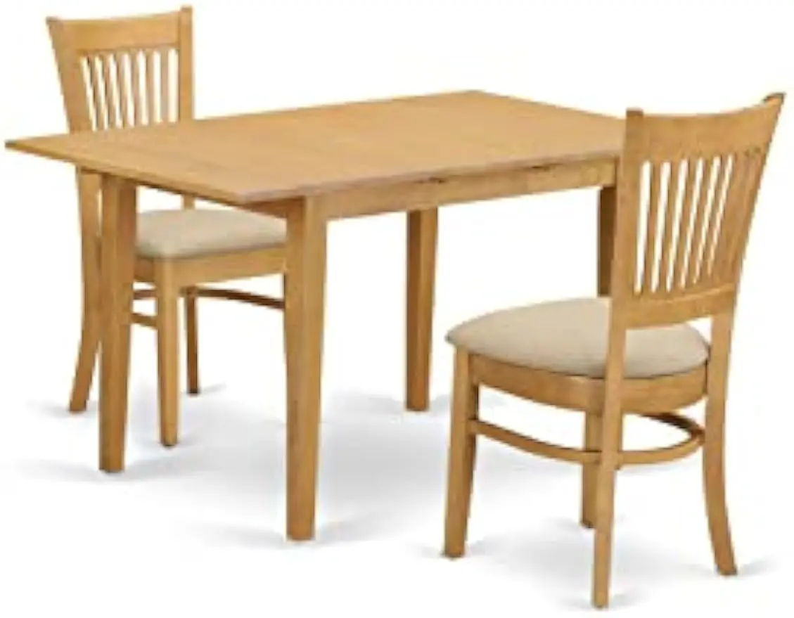 East West Furniture NOVA3-OAK-C набор из 3 предметов кухонного стола и стульев содержит Прямоугольный Обеденный стол с листьями-бабочками
East West Furniture NOVA3-OAK-C набор из 3 предметов кухонного стола и стульев содержит Прямоугольный Обеденный стол с листьями-бабочками