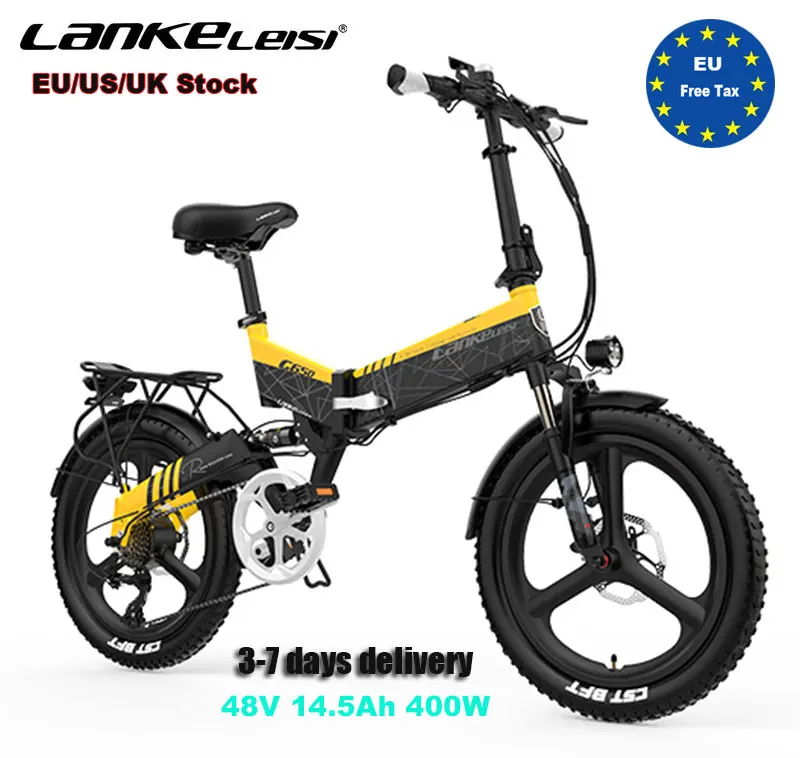 

Lankeleisi-Folding Electric Bike, G650, 20 ", 48V, 400W, 14.5Ah Li-ion Battery, 5 Level Pedal Assist, Full Suspension, EU Stock