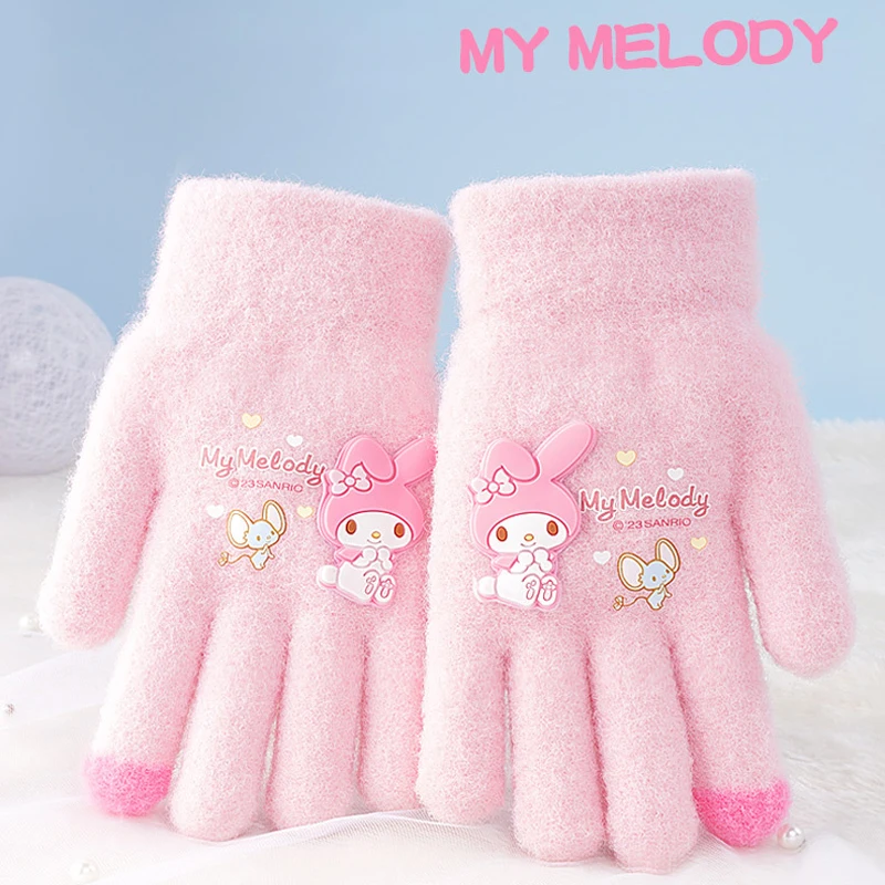 Hello Kitty Sanrio Gloves Children's Cartoon My Melody Kuromi Winter Boys Plush Thickened Warm Gloves Girls' Five Finger Gloves 
Hello Kitty Sanrio Gloves Children's Cartoon My Melody Kuromi Winter Boys Plush Thickened Warm Gloves Girls' Five Finger Gloves