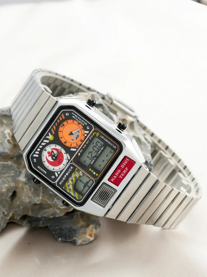 HUMPBUCK Digital Watch Multifunctional Round Dial Waterproof Luxury Wristwatch with Alarm LED and Day of the Week Display HUMPBUCK Digital Watch Multifunctional Round Dial Waterproof Luxury Wristwatch with Alarm LED and Day of the Week Display